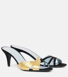 Mules Foliefoliage 65 en daim et cuir