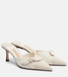 Mules Livi de lona con piel Mules Livi de lona con piel