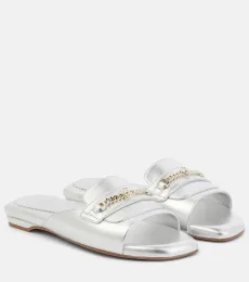 Mules Miss MJ de piel metalizada