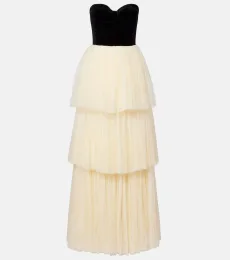 Nathalia velvet and tulle bustier gown Nathalia velvet and tulle bustier gown