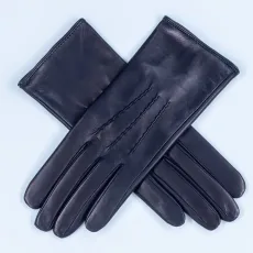 Navy Silk Lined Italian Leather Gloves Navy Silk Lined Italian Leather Gloves