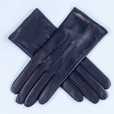 Navy Silk Lined Italian Leather Gloves Navy Silk Lined Italian Leather Gloves