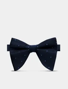 Navy Tonal Spot Repp Silk Large Bow Tie Ready Tied Velvet Spotted Men's Navy Tonal Spot Repp Silk Large Bow Tie Ready Tied Velvet Spotted Men's
