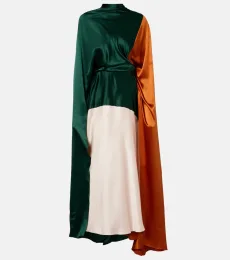 Neolitsea caped silk satin gown Neolitsea caped silk satin gown