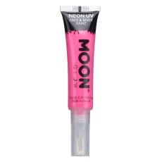 Neon UV Face Body Paint with Brush Applicator, Intense Pink Neon UV Face Body Paint with Brush Applicator, Intense Pink