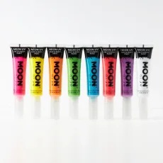Neon UV Face Body Paint with Brush Applicator, Set of Neon UV Face Body Paint with Brush Applicator, Set of