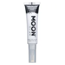 Neon UV Face Body Paint with Brush Applicator, White Neon UV Face Body Paint with Brush Applicator, White