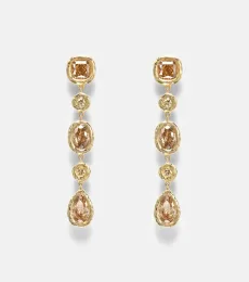 Nesting Gem 18kt gold drop earrings with diamonds