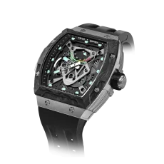 Neutron Series-Men's Skeleton Automatic Watch, Titanium Alloy Case, Carbon Fiber Bezel, Waterproof Design, Fluororubber Strap Mechanical Timepiece for Sporty and Bold Style Neutron Series-Men's Skeleton Automatic Watch, Titanium Alloy Case, Carbon Fiber Bezel, Waterproof Design, Fluororubber Strap Mechanical Timepiece for Sporty and Bold Style