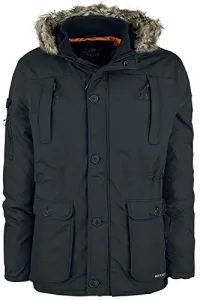 New Mens Heavy Weight Fur Hood Jacket Parka Padded Waterproof Winter Quilted Coat[Black,XXL]