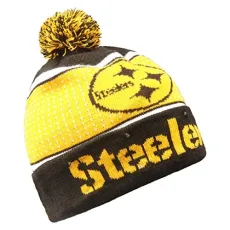 NFL Pittsburgh Steelers Big Logo Knit Light Up Beanie Hat NFL Pittsburgh Steelers Big Logo Knit Light Up Beanie Hat