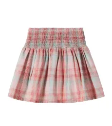 Nicole plaid shirred cotton skirt Nicole plaid shirred cotton skirt
