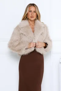 Night Spark Faux Fur Coat Beige Night Spark Faux Fur Coat Beige