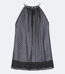 Nikki halterneck polka-dot silk top Nikki halterneck polka-dot silk top