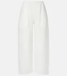 Niko ramie cropped barrel-leg pants