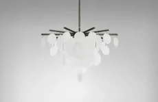 Nimbus - Medium - DALI-A Chandelier antique bronze with fritted glass Nimbus - Medium - DALI-A Chandelier antique bronze with fritted glass