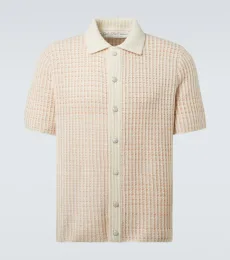 Noble waffle-knit cashmere Polo Shirt Noble waffle-knit cashmere Polo Shirt