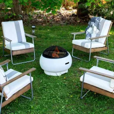 NOVOGRATZ (UK) Asher 22in Fire Pit Bright White NOVOGRATZ (UK) Asher 22in Fire Pit Bright White