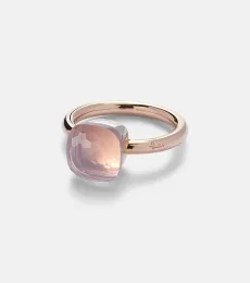 Nudo 18kt gold ring with rose quartz Nudo 18kt gold ring with rose quartz