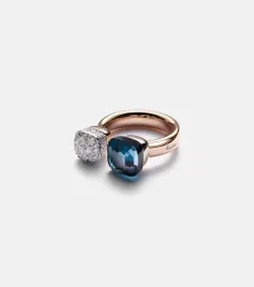Nudo 18kt gold ring with topaz and diamonds Nudo 18kt gold ring with topaz and diamonds