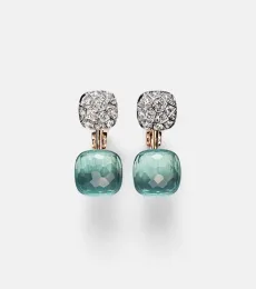 Nudo 18kt rose and white gold earrings with topazes and diamonds Nudo 18kt rose and white gold earrings with topazes and diamonds