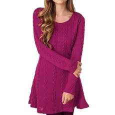 Oderola Womens Knitted Sweate Dress Slim Long Sleeve Jumper Swing Sweater Plain A Line Dress Tops Rose Oderola Womens Knitted Sweate Dress Slim Long Sleeve Jumper Swing Sweater Plain A Line Dress Tops Rose