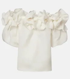 Off-shoulder silk top Off-shoulder silk top