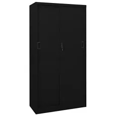Office Cabinet with Sliding Door Black 90x40x180 cm Steel,File Cabinet,Office Cabinet,Home Office Furniture Office Cabinet with Sliding Door Black 90x40x180 cm Steel,File Cabinet,Office Cabinet,Home Office Furniture