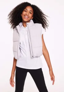 Older Girls Grey Padded Crop Gilet