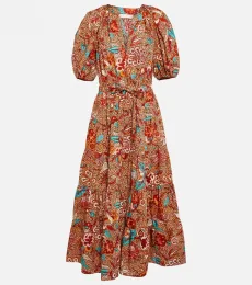 Olina printed cotton midi dress Olina printed cotton midi dress