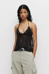 Open Back Strappy Top - Black