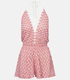 Open-knit lame playsuit Open-knit lame playsuit