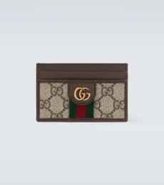 Ophidia leather-trimmed card case Ophidia leather-trimmed card case