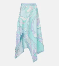 Orchidee asymmetric silk twill maxi skirt Orchidee asymmetric silk twill maxi skirt
