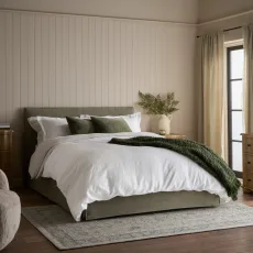 Orla Side Opening Ottoman Bed, King - Olive Orla Side Opening Ottoman Bed, King - Olive