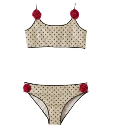 Oséree Kids Bikini Lumière con lunares y aplique floral Oséree Kids Bikini Lumière con lunares y aplique floral