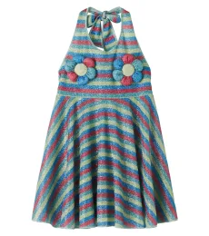 Oséree Kids Robe Osemini Lumière rayée à appliqués florals Oséree Kids Robe Osemini Lumière rayée à appliqués florals