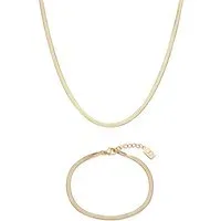 Over Over Gold Steel Flat Snake Gift Set - Gold