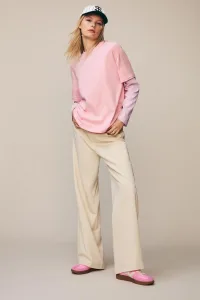 Oversize Double Sleeve T-Shirt - Rose pink