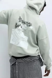 Oversize Graphic Print Hoodie - Bluish green Oversize Graphic Print Hoodie - Bluish green