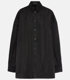 Oversized cotton-blend drill shirt Oversized cotton-blend drill shirt