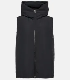 Oversized hooded down vest