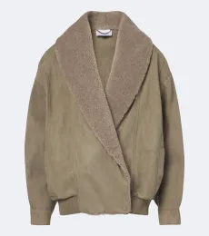 Oversized teddy-trimmed blouson jacket Oversized teddy-trimmed blouson jacket