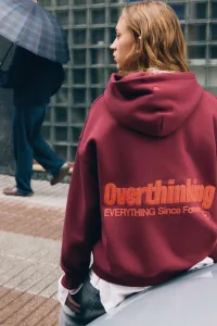 Overthinking Graphic Hoodie - Maroon Overthinking Graphic Hoodie - Maroon