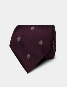 Oxblood Red Medallion 1913 Tie Ox Blood Red Silk Geometric Men's Oxblood Red Medallion 1913 Tie Ox Blood Red Silk Geometric Men's