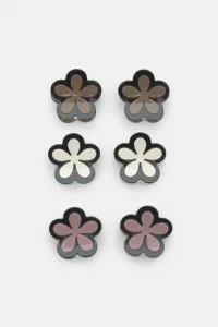Pack Of Flower Hair Clips - Black Pack Of Flower Hair Clips - Black