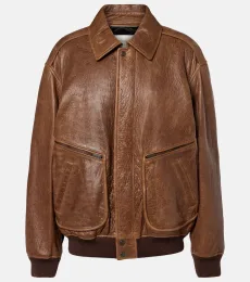 Padded leather blouson jacket Padded leather blouson jacket