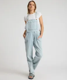 Painters Classic Long Length Denim Overalls - Summer Stripe, SML Painters Classic Long Length Denim Overalls - Summer Stripe, SML