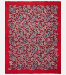 Paisley and checked wool throw Paisley and checked wool throw