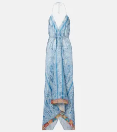 Paisley asymmetric silk maxi dress Paisley asymmetric silk maxi dress
